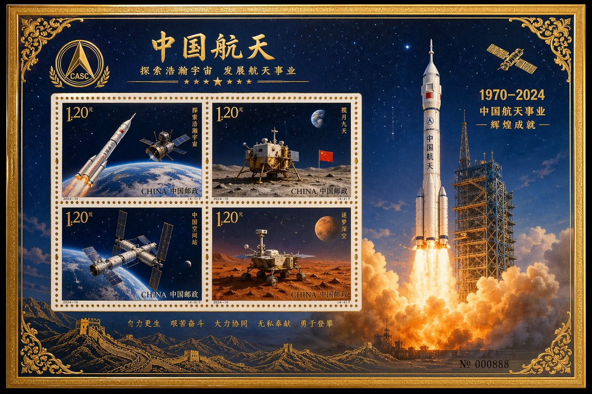 中国航天纪念邮票小型张