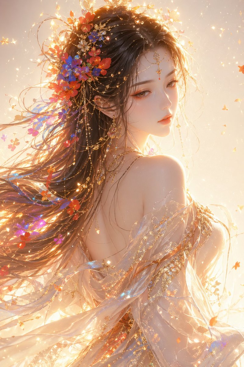 东方幻想女性半身肖像