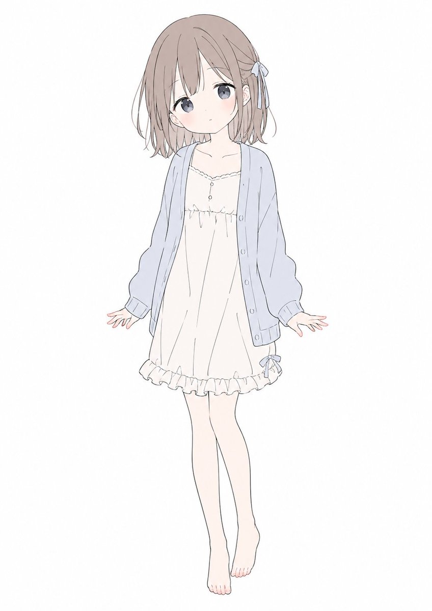 柔和粉彩 动漫女孩全身像
