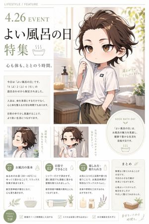 美好泡澡日编辑风海报