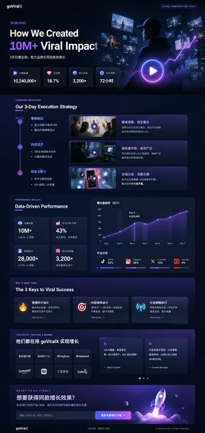 深色营销案例研究界面