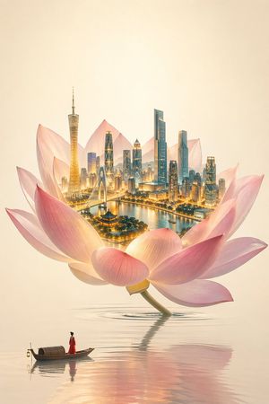 一花一世界城市插画 参考图 1